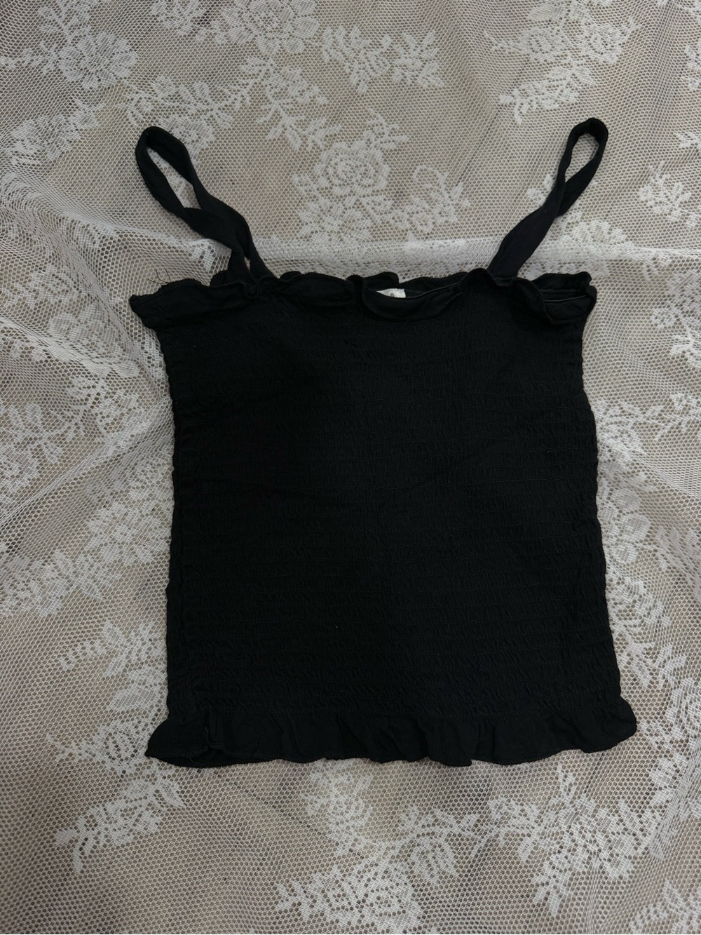 DC Black Ruffle-Trim Camisole